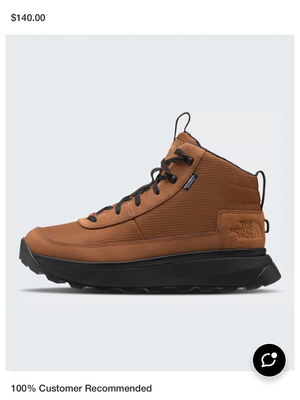 The North Face Men’s Brown Trail Lite High-Top Boot NWT sz 11